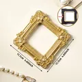 Vintage golden magnetic 3-inch photo frame with ornate carvings for elegant home decor - Baroque Square / Gold