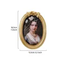 Cadre photo ovale en résine dorée de style européen avec portrait de dame classique - 18.5x13.5cm / 6 Pouces