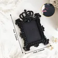 Petit cadre photo noir vintage avec couronne pour décoration murale, taille 11x7.5cm - Style Rectangle Couronne (A67)