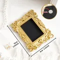 Vintage gold embossed mini photo frame fridge magnet, 10x8cm size with back side magnet - Baroque Rectangle (A60)