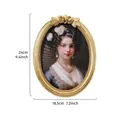 Cadre photo ovale vintage en résine dorée dimensions 24x18,5cm pour décoration murale - 24x18.5cm / 8 Pouces