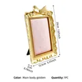 Goldener Bilderrahmen mit Schleife, Schmuckdisplay mit rosa Samt, Maße 20x13,5 cm - 6 Zoll / Goldener Rahmen Rosa Futter