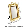 Eleganter goldener Fotorahmen mit Schleife und Schmuckständer mit weichem Samtfutter - 6 Zoll / Goldener Rahmen Graues Futter