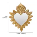 Decorazione murale gotica cuore sacro dorato con misure dimensionali di 33 cm - Sacro Cuore (Oro)