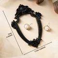 Vintage mini black Baroque relief photo frame, 11x7.7cm dimension display for props - Prop Style C (道具C-黑)