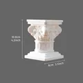 Portavelas de columna romana blanca estilo vintage con las medidas de dimensiones - Blanco