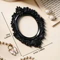 Vintage black Baroque mini photo frame with ornate embossed relief for jewelry display - Prop Style D (道具D-黑)