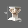Candelabro decorativo columna romana vintage blanco antiguo, altura 10.8cm ancho 8cm - Blanco Antiguo
