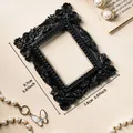 Vintage black mini baroque photo frame with elegant relief for tabletop display - Prop Style F (道具F-黑)