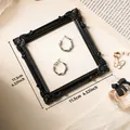 Vintage black baroque mini photo frame with embossed details for display, 11.5cm square - Prop Style H (道具H-黑)