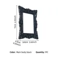 Vintage Baroque style black mini relief photo frame with dimensions for product display - Prop A82 Black (A82道具-黑)