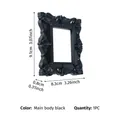 Black vintage baroque mini photo frame with detailed relief carvings for display - Prop A85 Black (A85道具-黑)