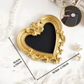 Viktorianischer herzförmiger goldener Fotorahmen als Requisite für DIY-Miniaturszenen - Barock Herzrahmen (A66)