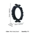 Vintage black baroque miniature oval photo frame with embossed floral detail, 1PC - Prop A87 Black (A87道具-黑)