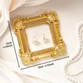Cornice quadrata vintage in foglia d'oro stile francese, 12cm, accessorio per fotografia gioielli - Stile Quadrato a Rilievo Ampio (A55)