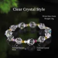 Pulsera artesanal de cristal blanco facetado con cuentas espaciadoras de colores vivos - Pulsera de Cuentas de Cristal Blanco