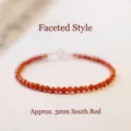 Exquisite 3mm faceted natural red agate bead bracelet for women with minimalist design - 3mm Faceted Style / Faceted Style (14cm Circumference)