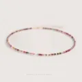 Minimalist natural multi-color tourmaline bead necklace with 14K gold filled clasp - 7A Tourmaline Clavicle Necklace / Extension Chain Included / Colorful