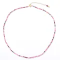 Handmade colorful natural tourmaline gemstone bead necklace with 14K gold-filled clasp - Basic Tourmaline Clavicle Necklace / Standard Type / Colorful