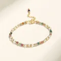 Elegante pulsera de cuentas multicolor con piedra de luna, malaquita y turmalina - Turmalina