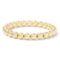 Elegant 8mm golden metallic finish beaded elastic bracelet for men and women jewelry - 19cm / Gold Hematite