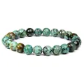 8mm African turquoise style faux stone beaded elastic bracelet for men jewelry - 19cm / African Pine Stone