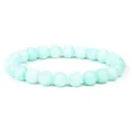 8mm mint green artificial stone bead elastic bracelet for daily wear men and women - 19cm / Matte Amazonite