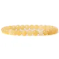 Fashionable 6mm smooth yellow natural stone bead elastic bracelet for women jewelry - 19cm / Natural Yellow Jade
