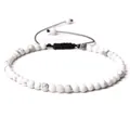 Handmade adjustable 4mm white howlite stone bead braided yoga bracelet for men and women - Adjustable Braided Style / 4MM Bead Diameter / White Howlite