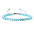 Minimalist 4mm turquoise stone bead adjustable woven bracelet for yoga daily wear - Adjustable Braided Style / 4MM Bead Diameter / Turquoise