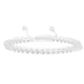 Handmade 4mm clear white stone bead bracelet with adjustable woven cord for yoga - Adjustable Braided Style / 4MM Bead Diameter / White Crystal