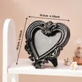 Mini marco de fotos vintage negro en forma de corazón con tallas barrocas, 10,5 cm - Tamaño 10,5 cm
