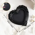 Cadre photo noir orné en forme de cœur avec sculptures baroques décor mural, 10 cm - Style Coeur (A65)