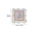 Cornice decorativa 3D margherita bianca in resina con bordo oro, formato quadrato 16,5 cm - 4x4 Pollici / Bianco