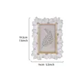 Portafoto floreale in resina bianca con margherite 3D e bordo dorato, 14x19,5 cm - 3x5 Pollici / Bianco