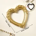 Elegant ornate gold heart-shaped magnetic photo frame for 3 inch instant film display - Heart / Gold