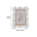 Elegante cornice per foto in resina a margherita bianca con bordo dorato, 21,5x16,5 cm - 4x6 Pollici / Bianco