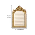 Vintage gold arched jewelry display stand with beige velvet for rings and earrings - 4x6 Inch (19.5x12.2cm) / Gold Vintage Frame - Beige Velvet