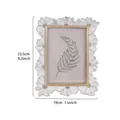 Elegante cornice per foto con margherite in resina bianca e bordo oro, 19x23,5 cm - 5x7 Pollici / Bianco