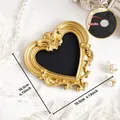 Vintage gold heart-shaped mini photo frame fridge magnet with 4.13 inch dimension - Royal Heart (A66)