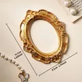 Cadre décoratif ovale orné vintage doré avec dimensions de 11,7x9,5 cm - Style G - Or