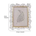 Cornice decorativa in resina bianca con margherite 3D e bordo dorato, 27x21,5 cm - 6x8 Pollici / Bianco