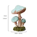Adorno de jardín de resina de hongo punteado de tres cabezas, 7,9 cm alto y 4,8 cm ancho - Azul