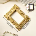 Vintage gold ornate magnetic photo frame for fridge, 3-inch size, 9.8cm x 7.7cm dimensions - Rectangle / Gold