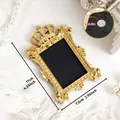Vintage gold embossed crown frame fridge magnet with magnetic back, size 11x7.5cm - Crown Relief (A67)