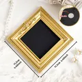 Square vintage gold embossed mini photo frame fridge magnet with 4.4 inch dimensions - Baroque Square (A64)