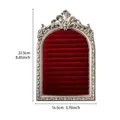 Vintage European arched velvet ring display organizer with ornate silver frame and red velvet - 5x7 Inch (22.5x14.5cm) / Silver Vintage Frame - Red Velvet