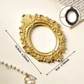 Ornate gold 3-inch magnetic photo frame for polaroids and fridge decor, 10.8x8cm - Vintage Oval / Gold