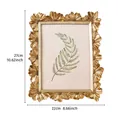 Französischer Vintage Fotorahmen aus Harz mit goldenen Gänseblümchen, Größe 27x22 cm - Gold-6x 8inch