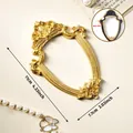Vintage gold magnetic shield photo frame for 3-inch Polaroid photos, baroque design - Gothic Shield / Gold